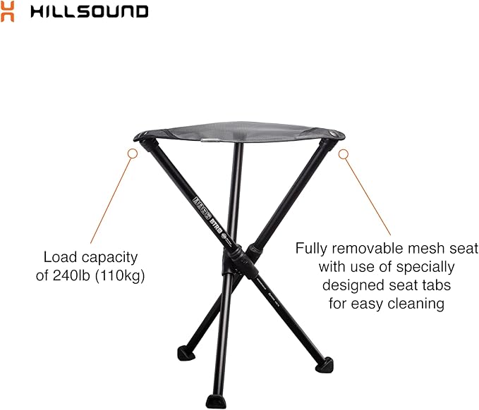 Hillsound BTR Stool for Ultralight Backpacking & Hiking, Lightweight Camping Chairs, Compact Portable Outdoor Seat