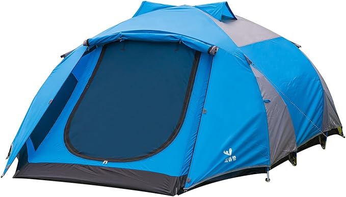 Camping Tent 3-4 Person, Waterproof Family Dome Tent with Removable Rainfly, Dual Two-Way Entry Doors & Mesh Windows, Portable Outdoor Tents for Camping