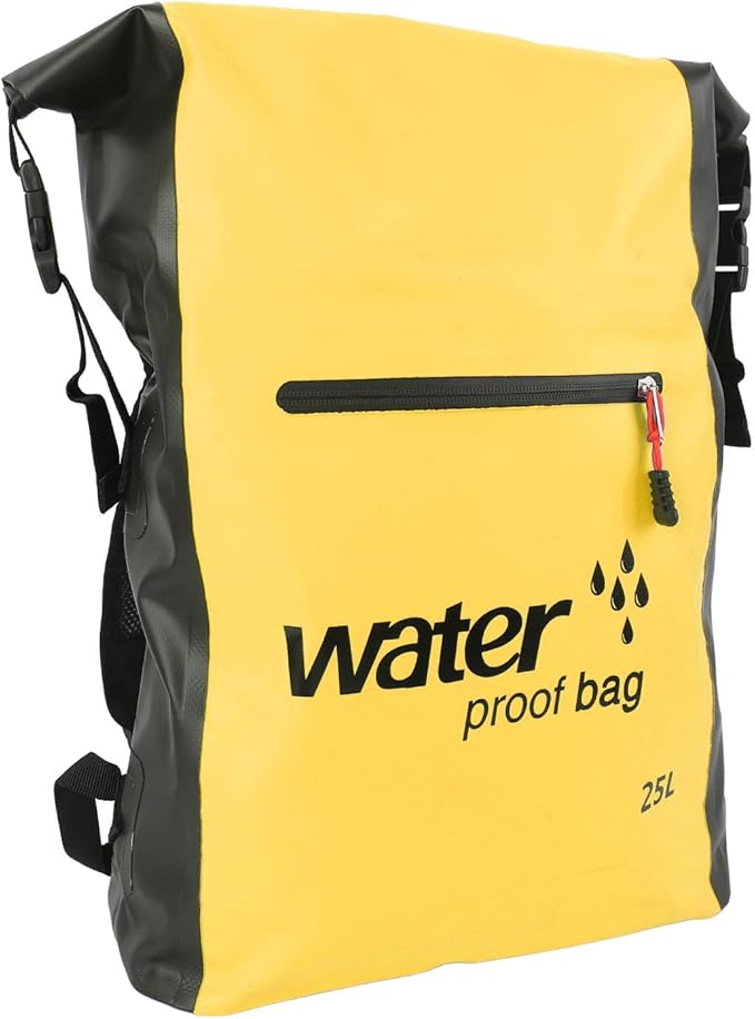 Luqeeg 25L Dry Wet Separation Backpack PVC Lightweight Outdoor Dry Sacks, Dry Bag, Dry Storage Bag for Kayaking, Rafting, Boating, Swimming, Camping, Hiking, Beach (Yellow)