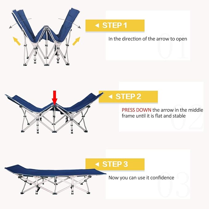 2 Pack Camping Cot with Comfortable Mattress Camping Bed Cots for Sleeping Cot for Adults 2 Person Folding Cot Heavy Duty with Carry Bag for Home Outdoor Indoor