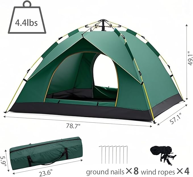 Wind Tour Lightweight Backpacking Camping Tent Waterproof Double Layer Family Tent for Hiking Fishing Outdoor Travel Picnic