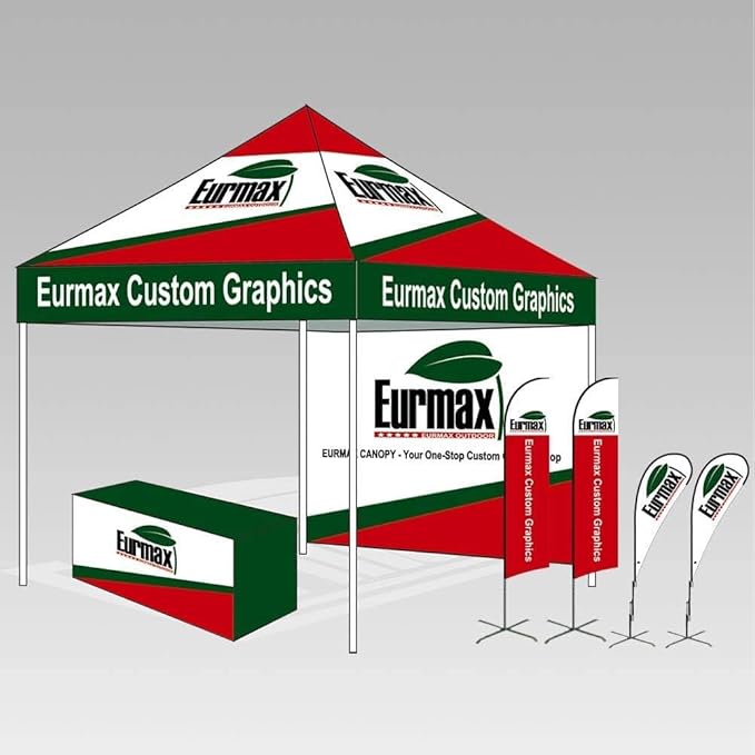Eurmax USA 5'x5' Pop Up Canopy Tent Commercial Instant Canopies with Heavy Duty Roller Bag,Bonus 4 Sand Weights Bags (Green)