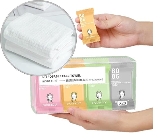 Premium Compressed Towels, Pure Cotton Portable Washcloth for Camping or Travel…