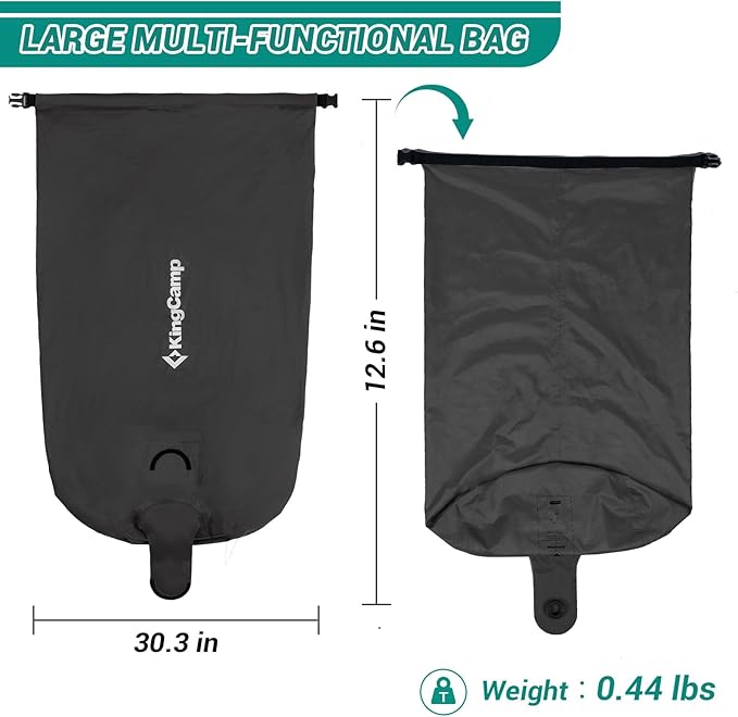 KingCamp Air Pump Sack, Roll Top Compression Pump Bag Ultralight Pump Sack Multi-Use Waterproof Outdoor Dry Bag Storage Bag for Inflation Sleeping Pad, Mattress & Camping Mat