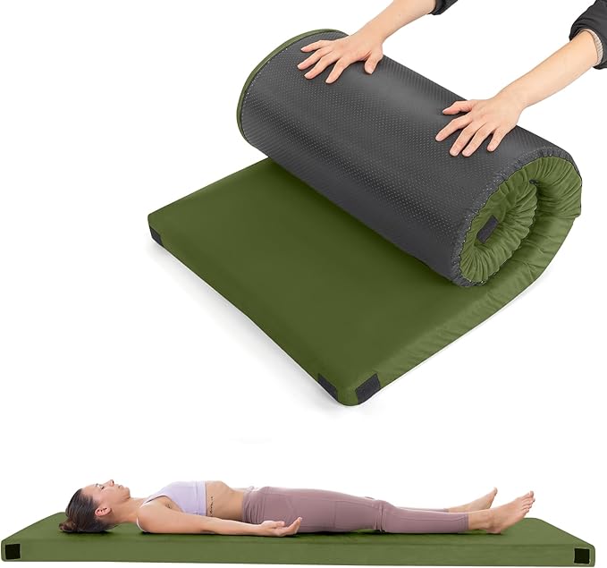 2.5" Thick Memory Foam Camping Mattress Sleeping Pad,Portable Roll Up Floor Sleeping Mat,Camp Cot Mattress Pad,Lightweight Outdoor Tent Mattress,with Carry Bag,for Travel, Hiking