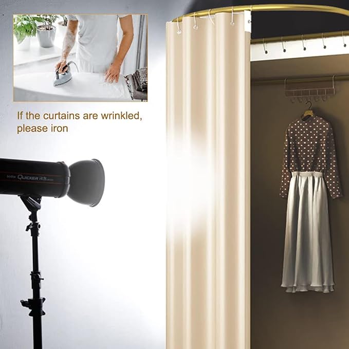 Clothing Store Fitting Room with Shading Curtain, Portable Temporary Mobile Privacy Protection Dressing Room, Foldable Mall Simple Changing Room and Temporary Mobile Room, 200x100x95cm (Beige)