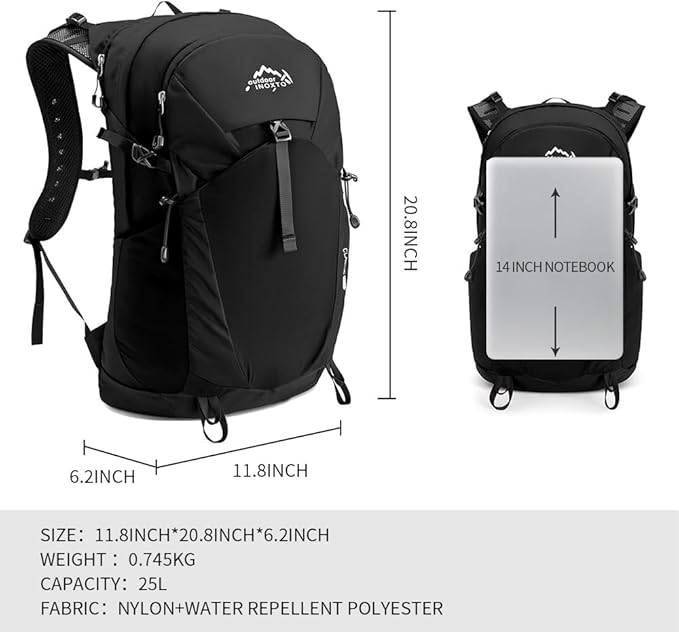 IX INOXTO Hiking Hydration Backpack with 3l Water Bladder for Women and Men 25L Water Backpack for Hiking, Cycling, Climbing, Camping