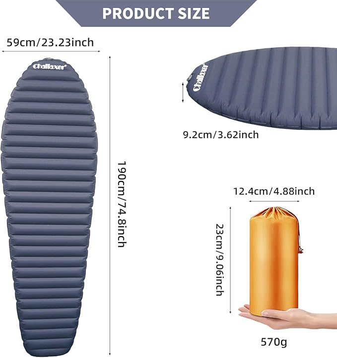 Ultralight Sleeping Pad for Camping, 74.8"x23.2" Camping Mat with Pump Sack Inflatable Sleeping Pads Compact for Camping Backpacking Hiking Traveling Tent
