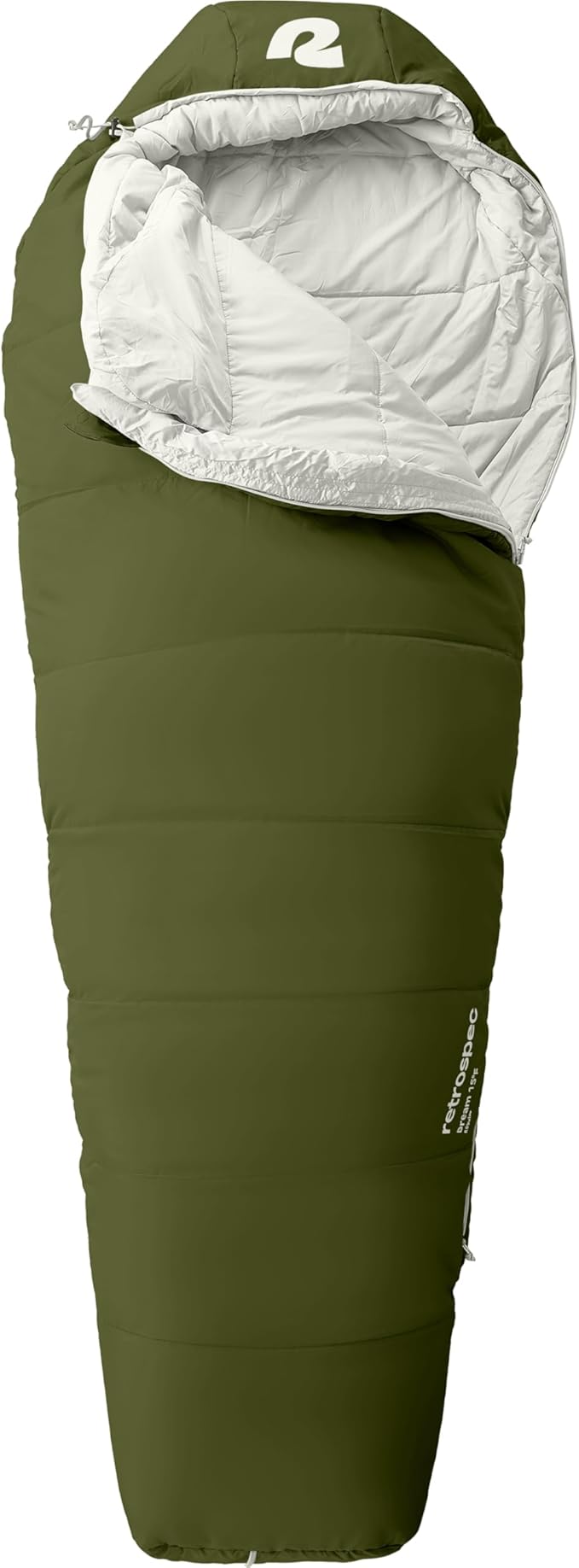 Retrospec Dream Mummy Sleeping Bag - 30°F Camping & Travel Essential Gear with Water - Resistant Shell & Synthetic Fill - Zippered Pocket & Stuff Sack