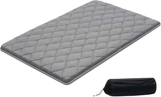 VEVOR 9-Layer Japanese Futon Mattress, 3.5" Thick Full Tatami Mat, Foldable Roll Up Mattress for Sleeping with Storage Bag, Portable Floor Mattress for Camping Dormitory Yoga, Gray