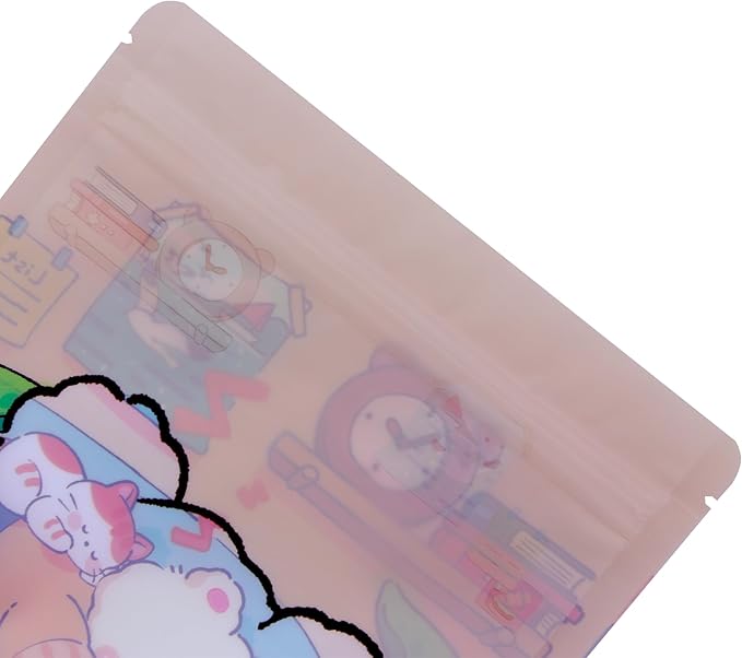 QQ Studio 100 Animal Cartoon Goodie Bags Clear Window Plastic Resealable Zipper Seal Lock Packaging Food Storage Pouch Party Favor Birthday Bags (Bears)