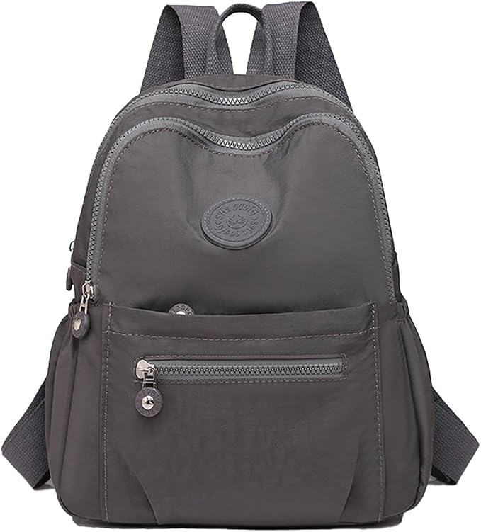 Simple Casual Solid Color Lightweight College Work Backpack Anti Theft Travel Backpack Daypack for Women (Grey)