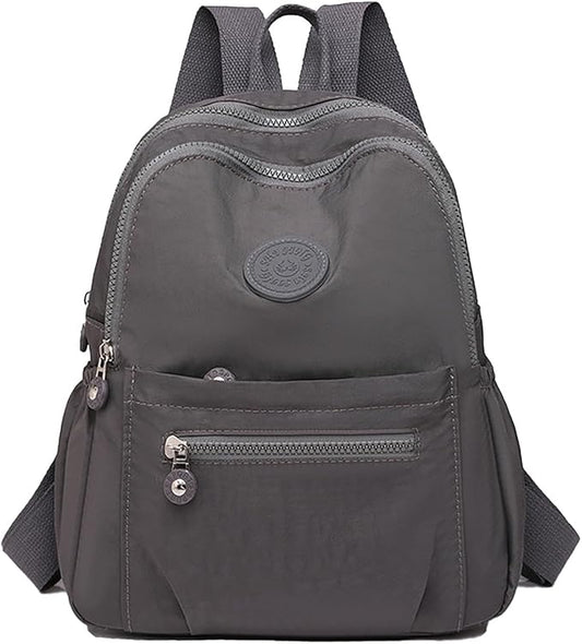 Simple Casual Solid Color Lightweight College Work Backpack Anti Theft Travel Backpack Daypack for Women (Grey)