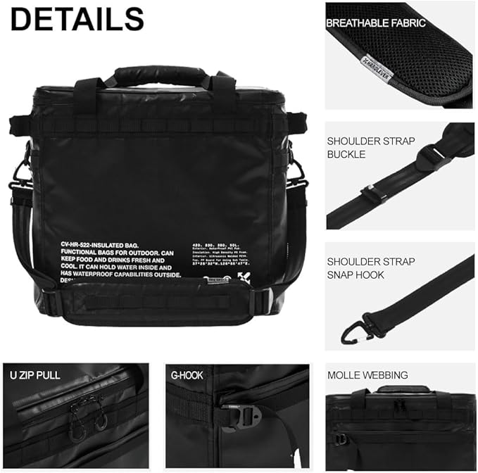 Collapsible Soft Cooler Bag, 48 Can Collapsible Insulated Ice Chest, Large Leakproof Camping & Travel Cooler Bag for Camping, Beach,Car, Fishing, Outdoor, Picnic- 35 Quart