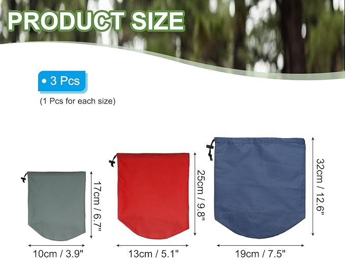 PATIKIL Stuff Sack, Waterproof Outdoor Storage Sack Portable Drawstring Dust Flap Bag for Hiking Backpacking
