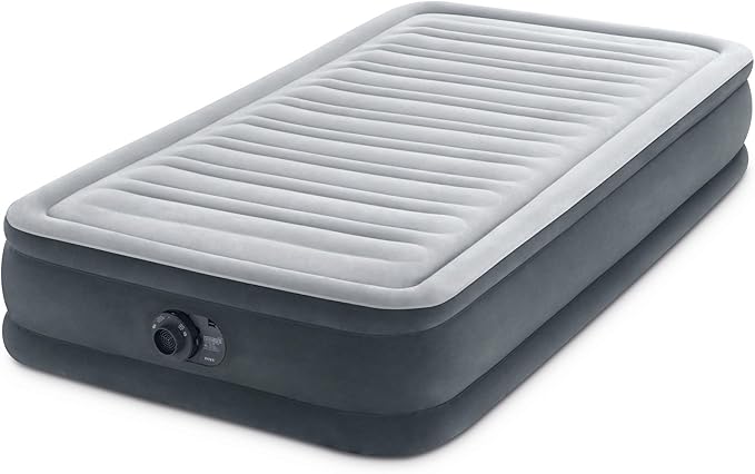 Intex Comfort Deluxe Dura-Beam Plush Pillow Top Inflatable Lightweight Airbed Mattress with Built-in Pump and Carrying Case, Twin (3 Pack)
