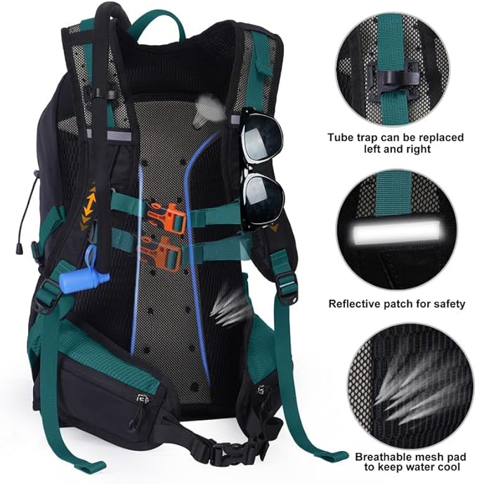 N NEVO RHINO Hydration Backpack with Water Bladder 3L, Hiking Backpack with Rain Cover, Insulation Water Daypack for Cycling Biking