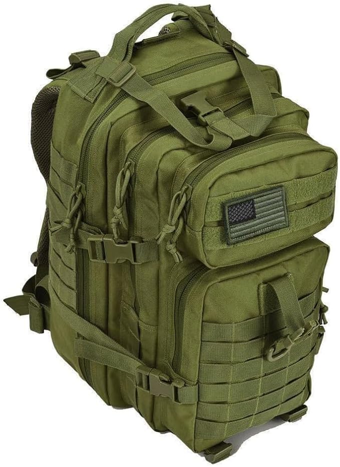 REEBOW GEAR Military Tactical Backpack for Men Large 34L Army 3 Day Assault Pack Molle Bag Backpacks (34L, Army Green)