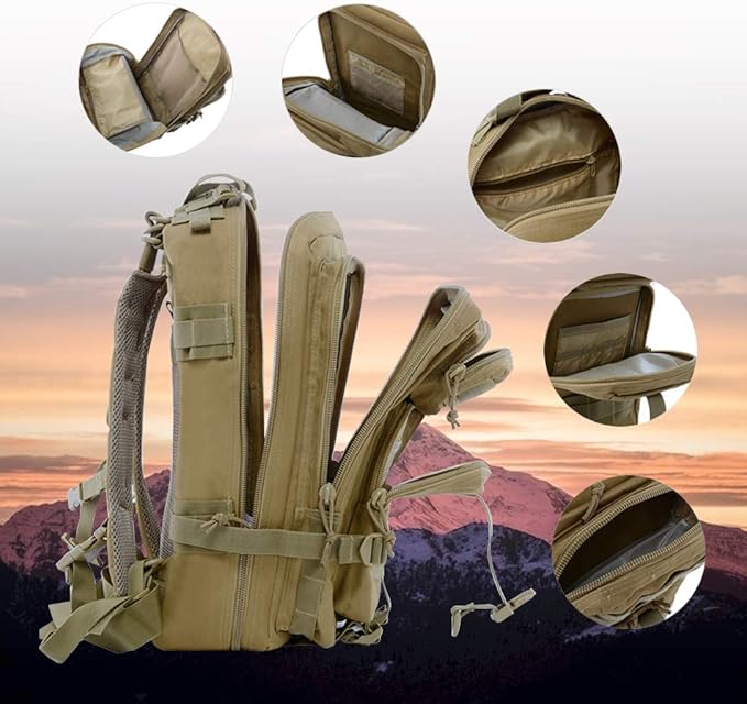 ROARING FIRE Military Tactical Assault Backpack, EDC Outdoor Backpack, Trekking Backpack, 30L Army Rucksack Molle Pack, Go Bag, Get Home Bag for EDC, Camping, Hiking