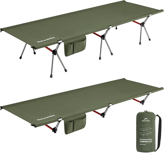 Naturehike ArmyWild Folding Camping Cot, Height Adjustable Ultralight Backpacking Cot, Portable Camping Bed for Camping Hiking Travel Home
