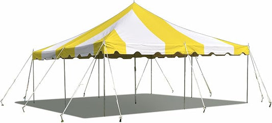 Party Tents Direct 20'x20' Weekender Standard Canopy Pole Tent - Easy Up Canopy Tent with 80 Person Capacity - Outdoor Canopies for Parties, Weddings, & Events (Yellow/White Top)