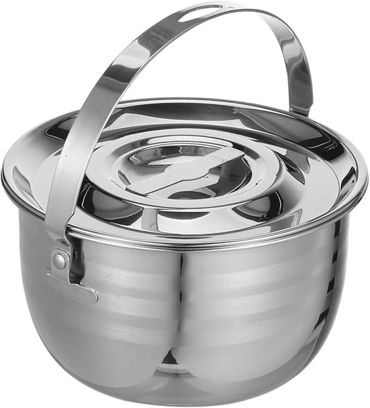 LIFKOME Stainless Steel Camping Pot with Lid Lifter Handle Camp Cookware Pot Portable Hanging Cooking Pot for Camping Cooking, BBQ, Basting, or Baking 2.5/4 Quart