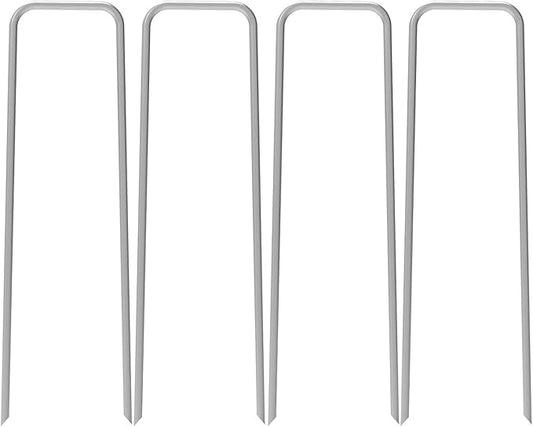 AAGUT 100 Pack 12 Inch Garden Stakes Heavy Duty 11 Gauge Galvanized Steel Landscape Staples Fence Ground Stake Sod Pins Yard Stakes Tent Anchors for Dog Fencing, Chicken Wire