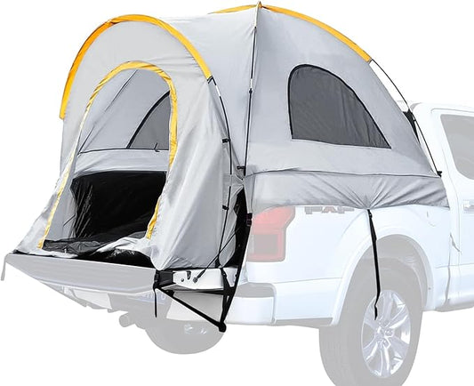 Inflatable Truck Bed Tent for Camping 5.5ft-8ft, PU 3000mm Waterproof Pickup Truck Tent with 4'' Thick TPU Air Beams, 2 Mins Fast Setup Portable Ground & Truck Tent for 2-3 Person