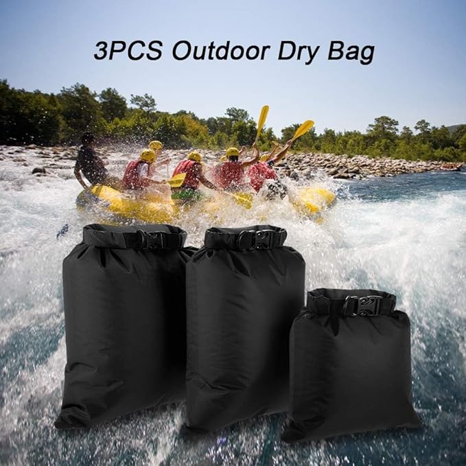 Lixada Waterproof Dry Bags, 3/5/6 Pack Ultimate Dry Sack - 3L+5L+8L Lightweight, Roll Top Outdoor Dry Sacks for Kayaking Camping Hiking Traveling Boating Water Sports