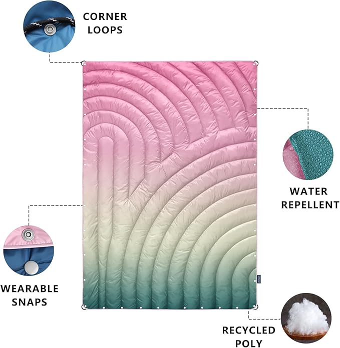 Camping Blanket,Puffy Blanket Lightweight Packable Camping Blanket Outdoor Blanket for Camping,Traveling, Stadium, Hiking, Picnics