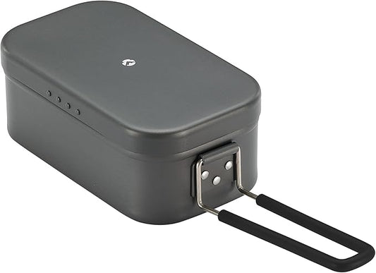 CAMPINGMOON Mess Tin 0.65L Aluminium Camping Cookware Extreme Thick Gray H-1609