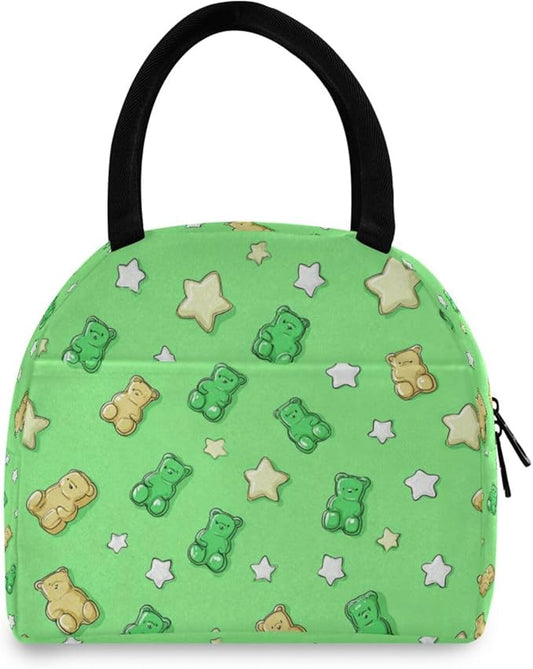Kcldeci Kids Lunch Bag Insulated Lunch Box for Boys Girls Gummy Bear and Star Reusable Toddler Leak-proof Lunchbox for School and Daycare