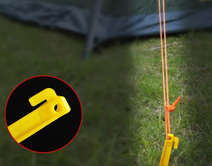 Tent Stakes for Sand, Plastic Tent Stakes Heavy Duty, 9 Inch Yellow, 30 Pack