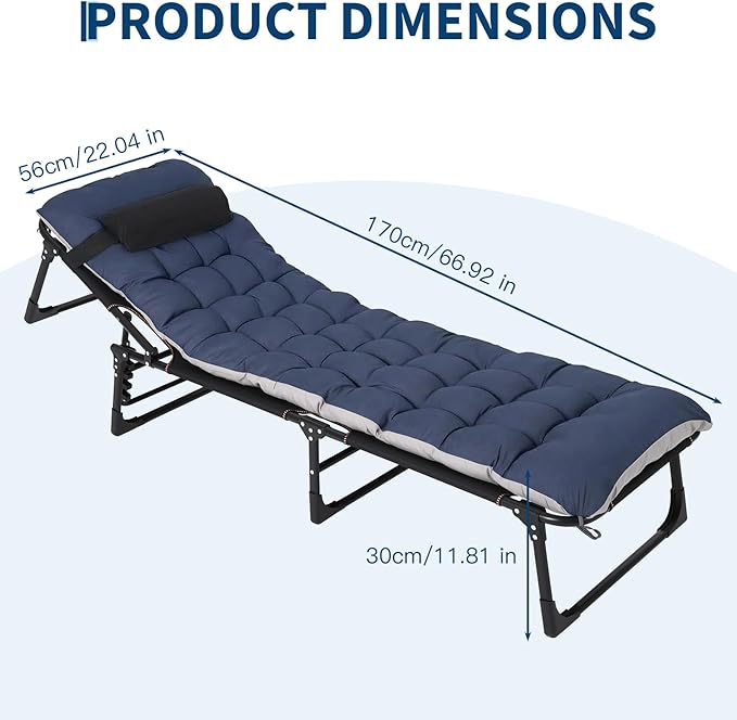Folding Camping Cot for Adults, Sleeping Cot with Removable Thick Mattress Portable Foldable Camping Bed with Carry Bag 400LBS Max Load for Travel Tent Day Bed Outdoor Home Guest Office Nap