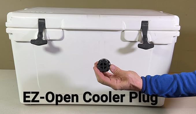 E-Z Open Cooler Plug Replacement for Yeti Cooler, RTIC Cooler, and - Includes Drain Plug with Pressure Release Bleed Valve. Don't get Your Cooler Stuck Shut When Full Any Longer. (2)