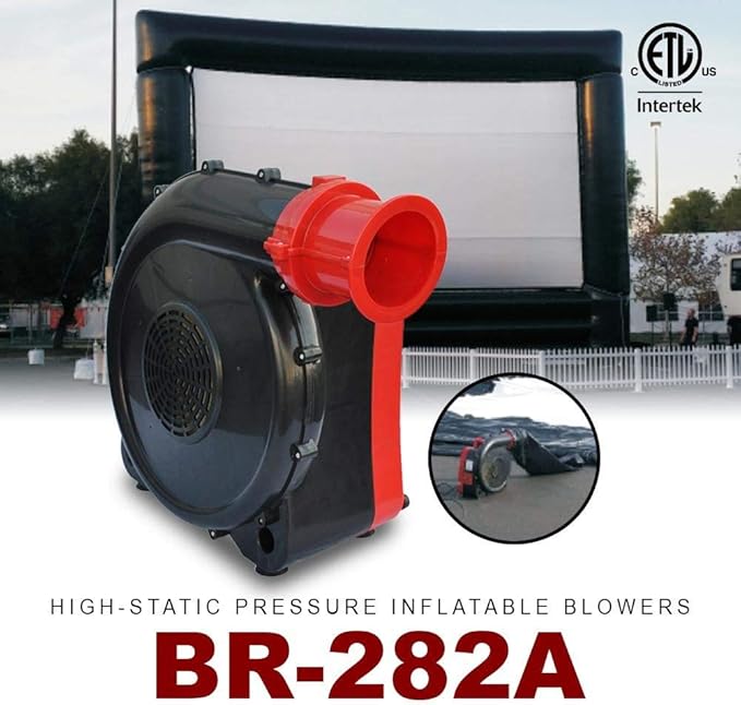 XPOWER BR-282A 2 HP Commercial Indoor/Outdoor Inflatable Blower For Bounce Houses, Movie Screens, Arches