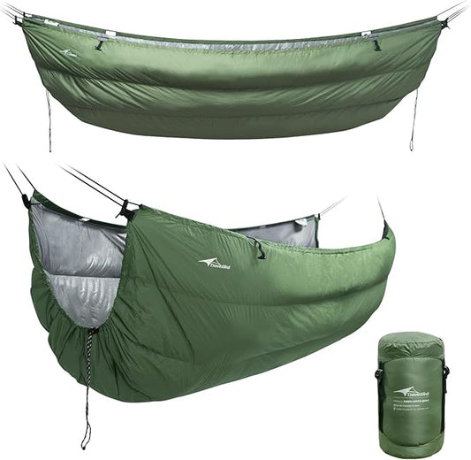 Duck Down Underquilt for Camping Hammock, 400g Duck Down Filling, Warm Insulation Ultralight Hammock Under Quilt, Portable for Hiking, Backpacking