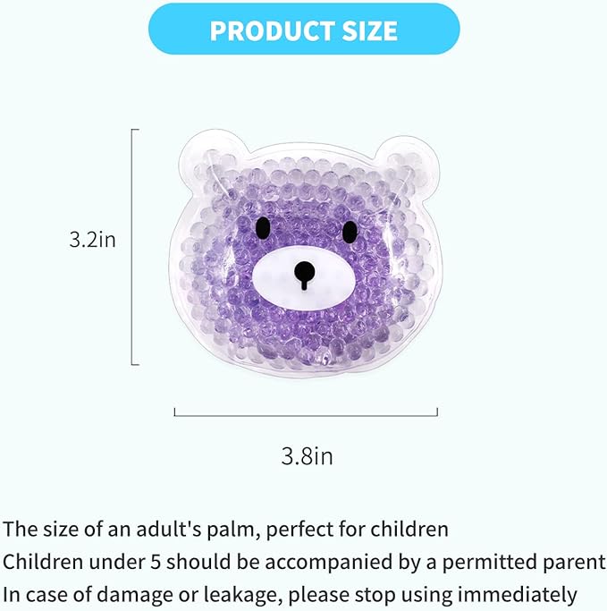 5 PCS Boo Boo Ice Packs, Kid Reusable Ice Pack, Auxiliary Fever Reduction, Hot Cold Pack for Kids Injuries, Wisdom Teeth, Baby Colic, Gas and Upset Stomach, Pain Relief, Fever, Headaches