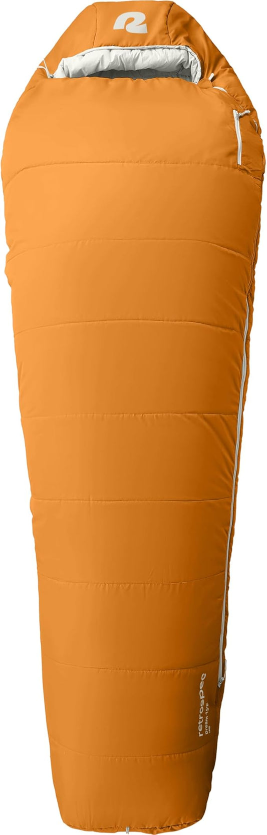 Retrospec Dream Mummy Sleeping Bag - 30°F Camping & Travel Essential Gear with Water - Resistant Shell & Synthetic Fill - Zippered Pocket & Stuff Sack