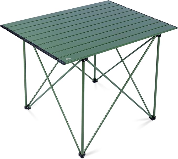 iClimb Ultralight Compact Camping Folding Table with Carry Bag (Reinforced Green - XL)