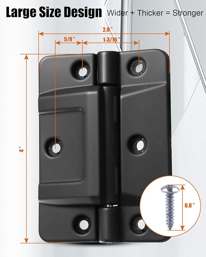 2-Pack Cooler Oversized Mechanical Hinges Fit for Igloo 150-165 QT Coolers Including 2 Hinges and 12 Stainless Steel Screws