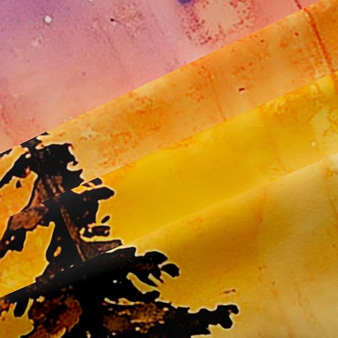 Happy Camping RV Blackout Curtains,Starry Sky Moonlight Pine Tree Natural Window Drapes,Camper Rustic Farmhouse Adventure Nursery Bedroom Playroom Decor,Orange 2 Panels,42Wx63L inch