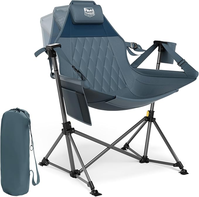 TIMBER RIDGE Hammock Camping Chair, Oversized Swinging Chair with Adjustable Back and Seat Height, Portable Folding Rocking Camping Chair for Outdoor Lawn, Backyard and Patio, Supports 400lbs