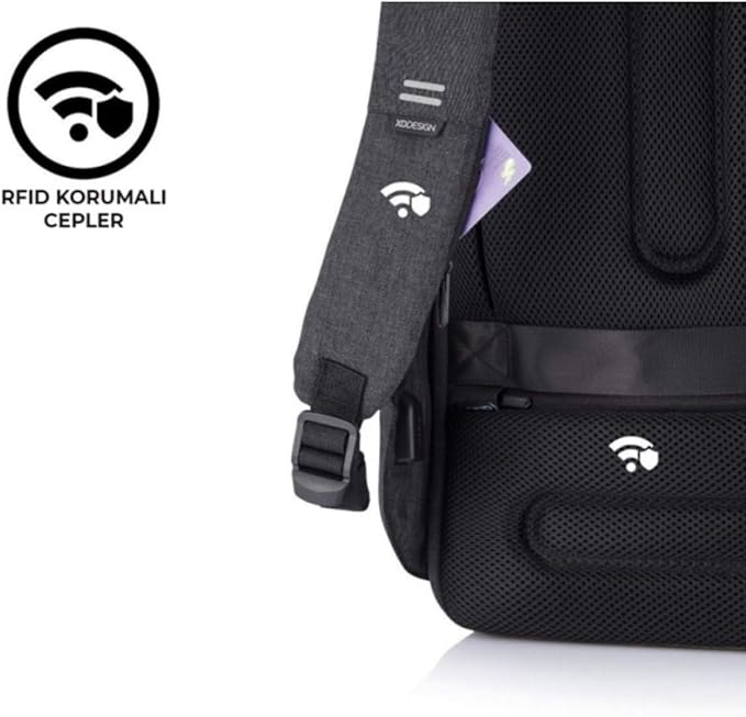 XDDesign Bobby Hero 20 Liter Anti Theft Laptop Backpack with Padded 17" Laptop Sleeve, Recycled Material, Water-Repellent, USB Charging Port, travel backpack carry on flight approved for men, women