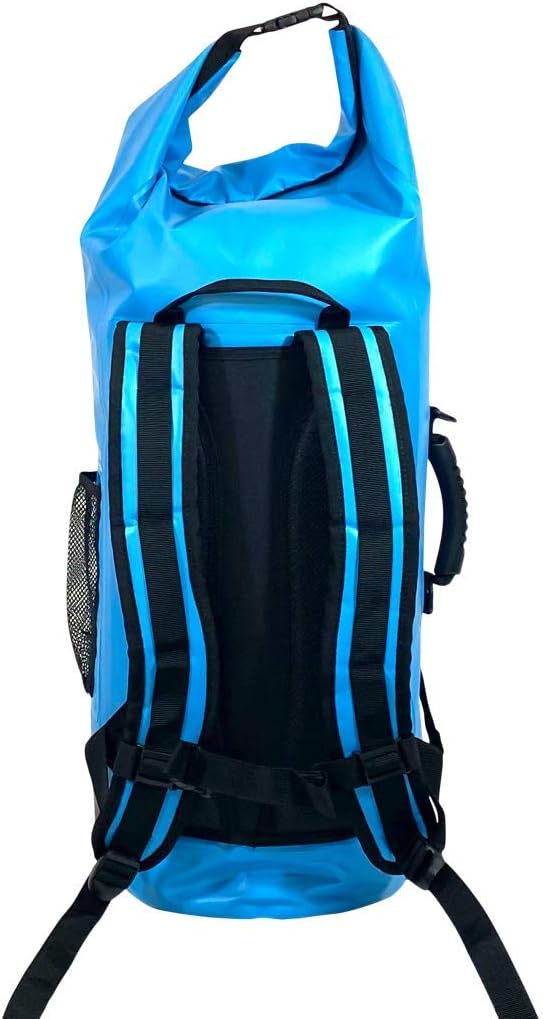Malo'o 45L Waterproof Heavy Duty Backpack Dry Bags for Kayaking, Camping, Fishing, Hiking Daypack - Beach Accessories, Boat accessories, and Travel Gear - Fishing Rod Case Straps (Blue)