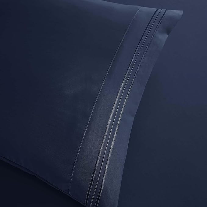 Clara Clark Twin XL Sheets, 5 Piece Set - Hotel Luxury Bed Sheets, Super Soft Bedding Set, Twin XL Size, Navy Blue