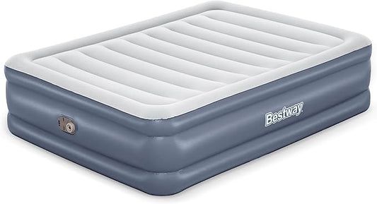 Bestway Tritech, Sized 20" Thick Durable Comfortable Mattress Pad for Portable Relaxation with Built-in AC Pump and Storage Bag