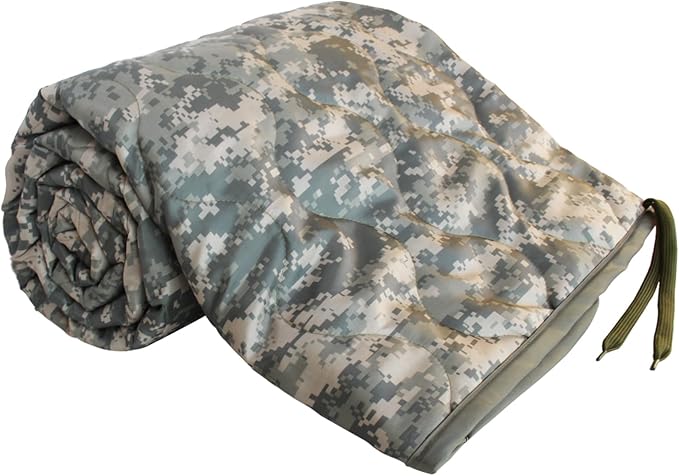 GRVCN Military Blanket - Camping Sleeping Bag with Zipper, Poncho Liner Thermal Insulated Blanket, Lightweight Portable Outdoor Hiking Survival Compression Carry Bag