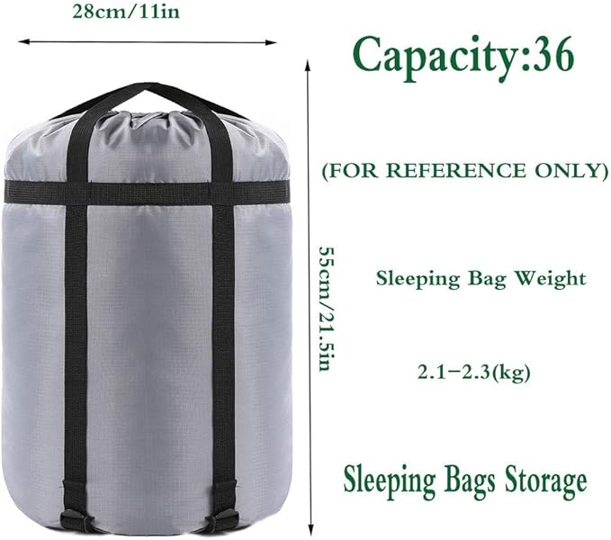 Compression Stuff Sack, 24L/36L/46L Sleeping Bags Storage Stuff Sack Organizer Waterproof Camping Hiking Backpacking Bag for Travel - Great Sleeping Bags Clothes Camping