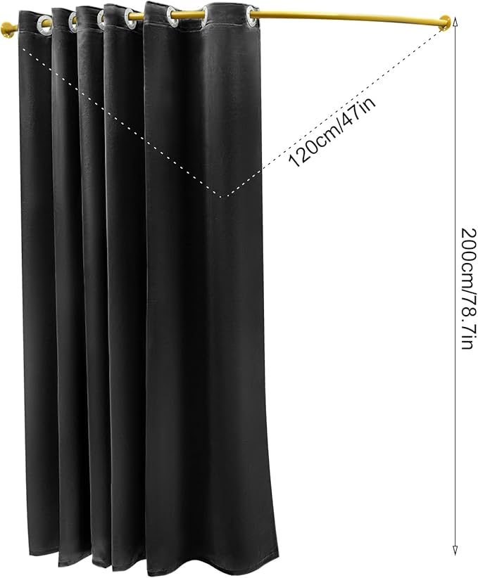 U-Dressing Room Privacy Protection Changing Room Divider - C-Shaped, Black, Big - Fitting Room Curtain for Boutique